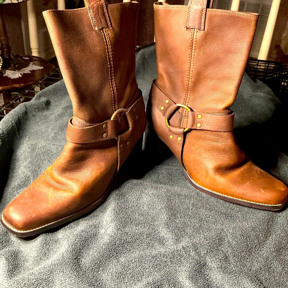 Brown Leather Ankle Boots